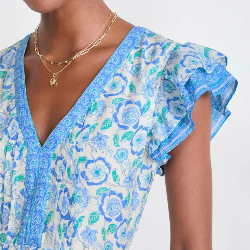 Vineyard Vines Blue and White Tiered Sundress - Picture 3 of 13